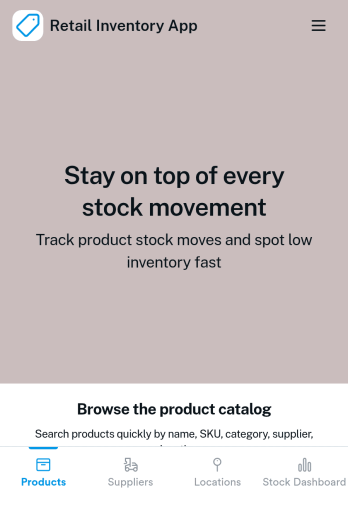 Retail Inventory App Template