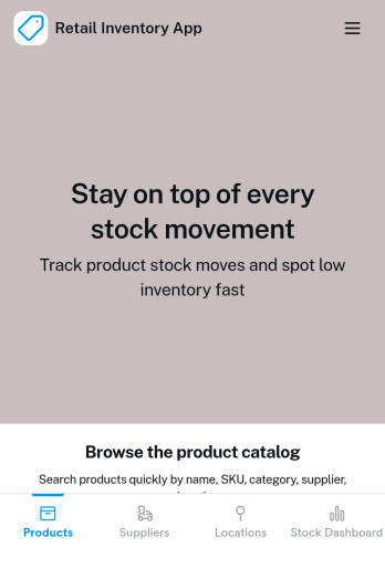 Retail Inventory App Template