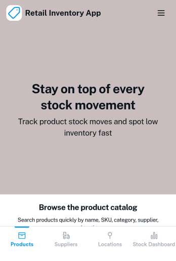 Retail Inventory App Template