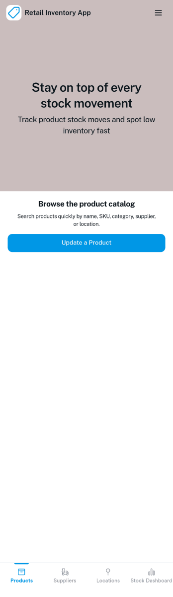 Retail Inventory App Template