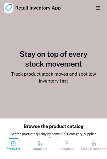 Retail Inventory App Template
