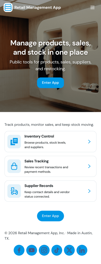 Retail Management App Template
