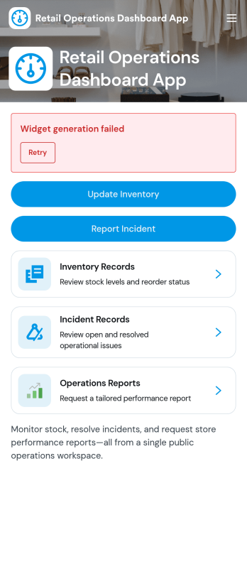Retail Operations Dashboard App Template