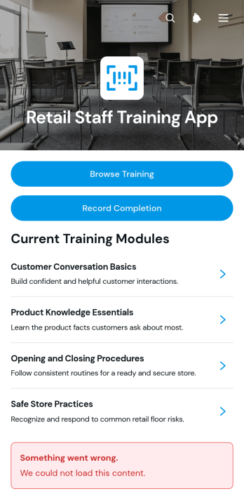 Retail Staff Training App Template