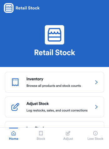 Retail Stock App Template