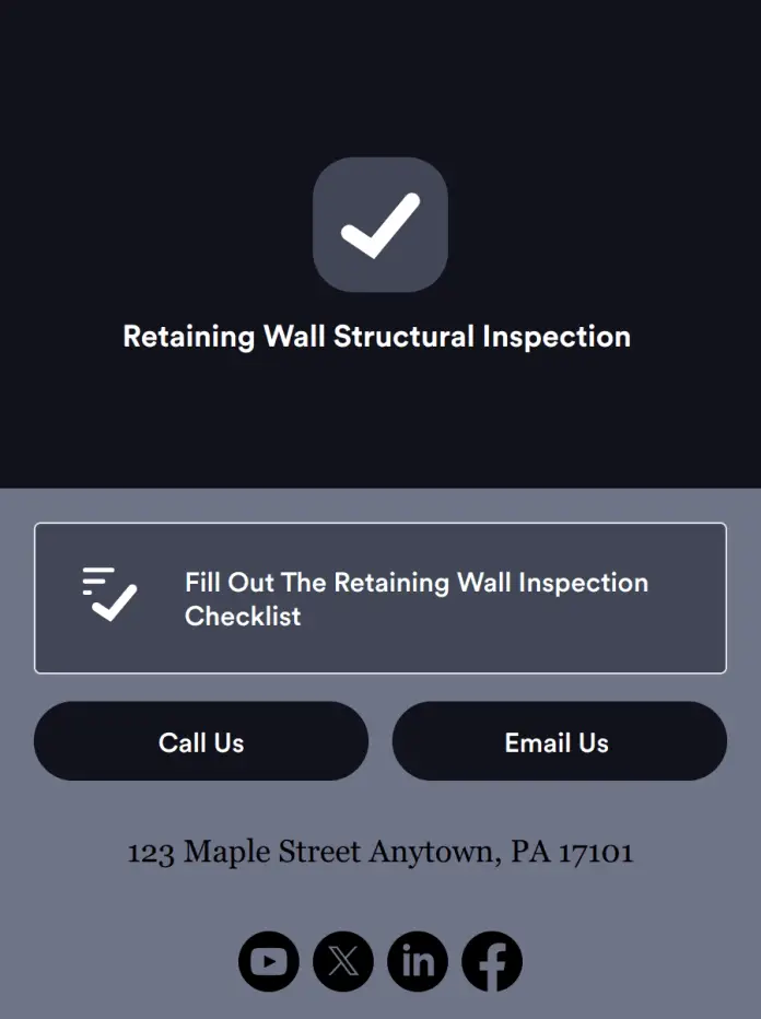Retaining Wall Structural Inspection Template | Jotform