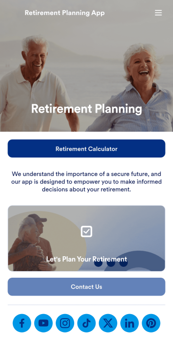 Retirement Planning App Template