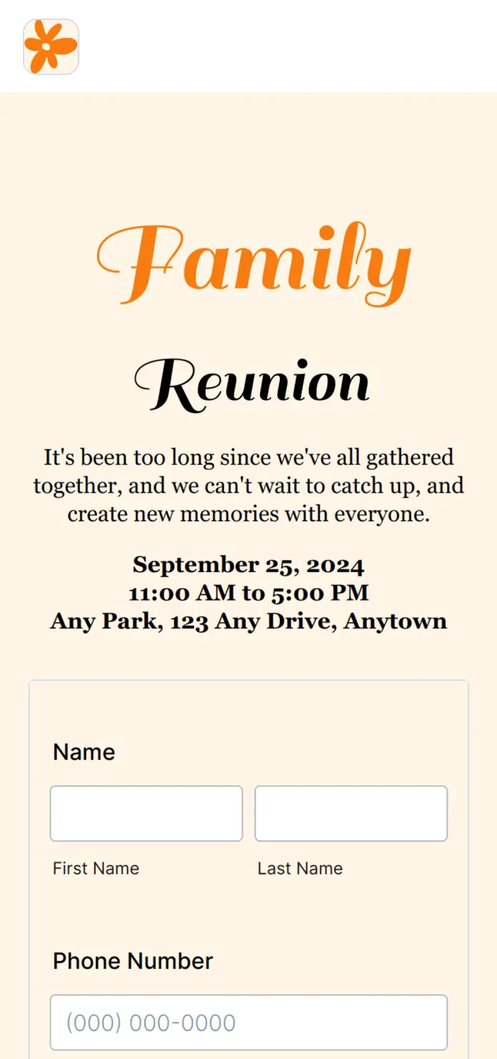 Reunion RSVP App