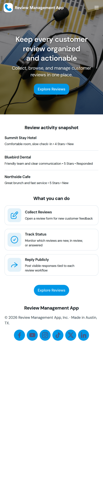Review Management App Template