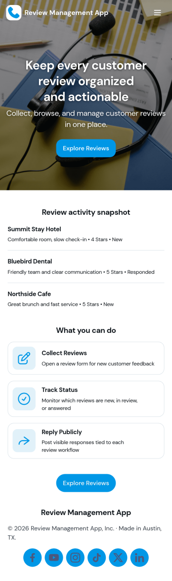Review Management App Template