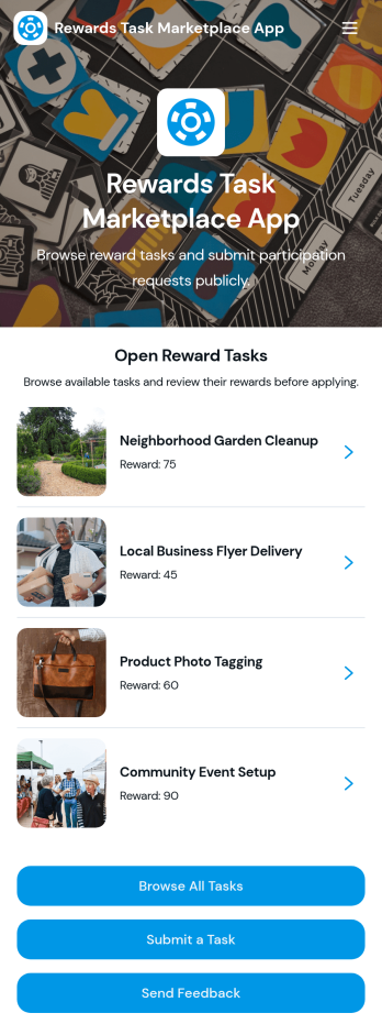 Rewards Task Marketplace App Template