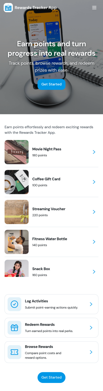 Rewards Tracker App Template