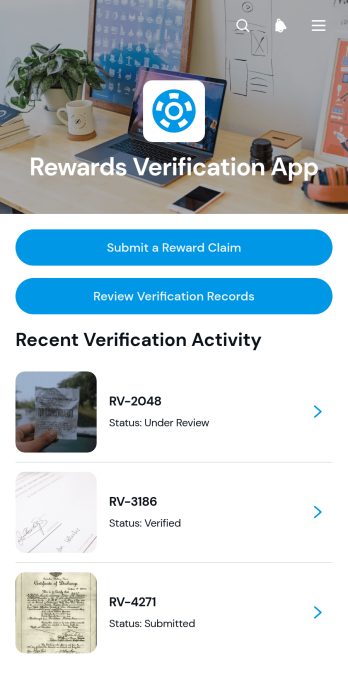 Rewards Verification App Template