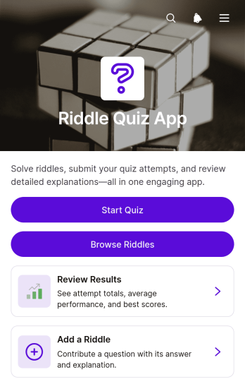 Riddle Quiz App Template