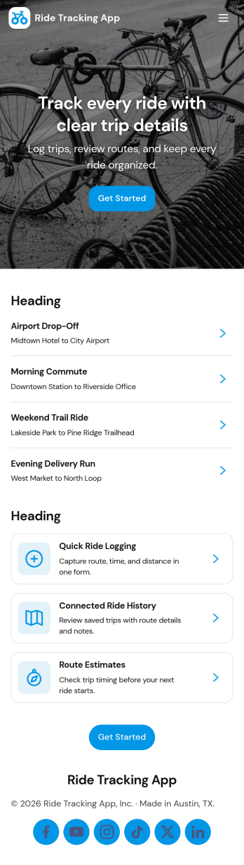 Ride Tracking App Template