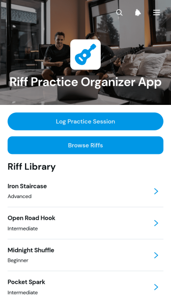 Riff Practice Organizer App Template