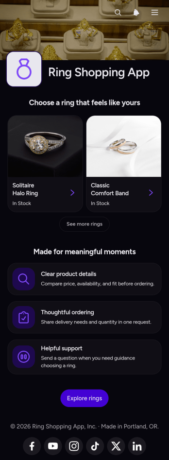 Ring Shopping App Template
