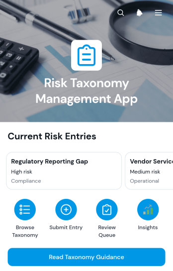 Risk Taxonomy Management App Template