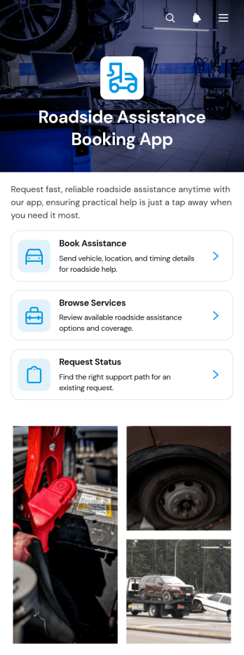 Roadside Assistance Booking App Template