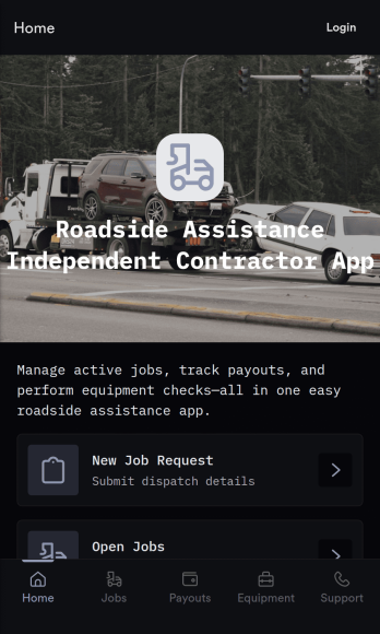 Roadside Assistance Independent Contractor App Template