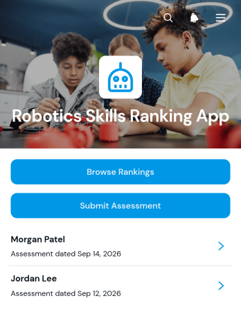 Robotics Skills Ranking App Template