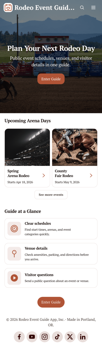 Rodeo Event Guide App Template