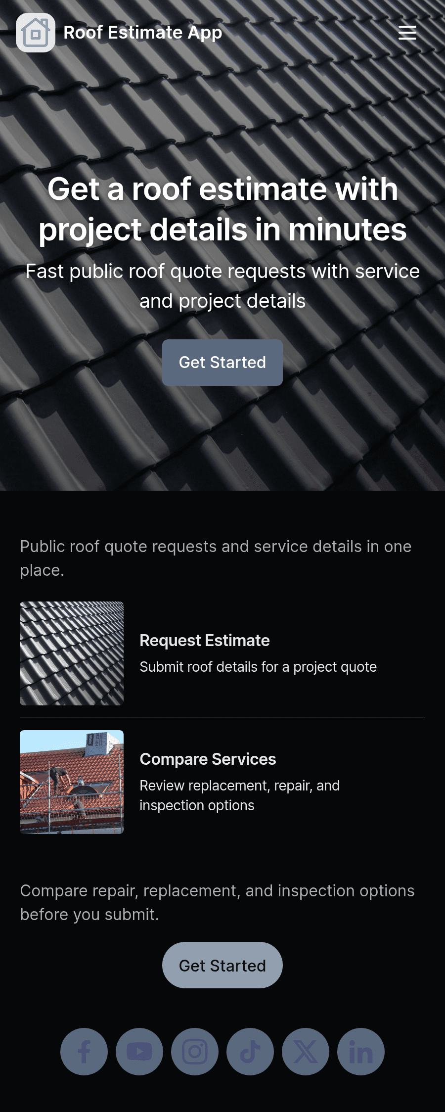 Roof Estimate App Template | Jotform