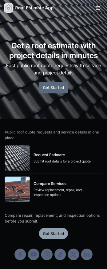 Roof Estimate App Template