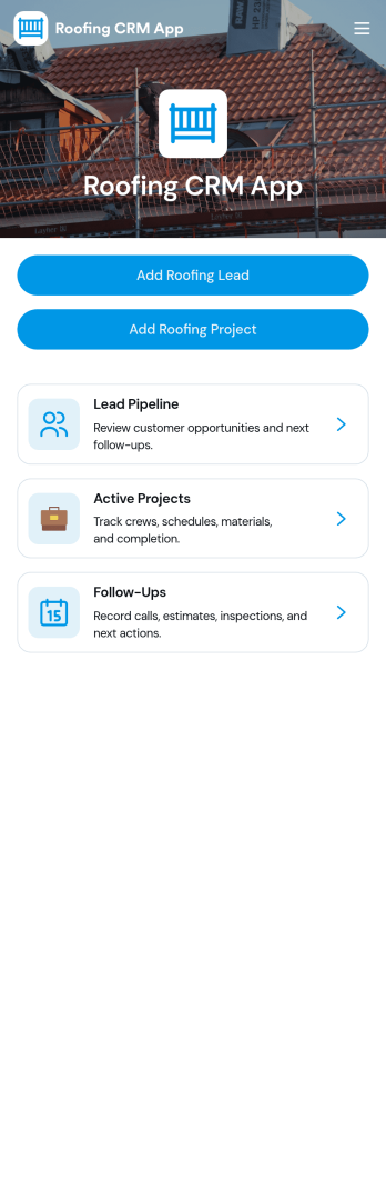 Roofing CRM App Template