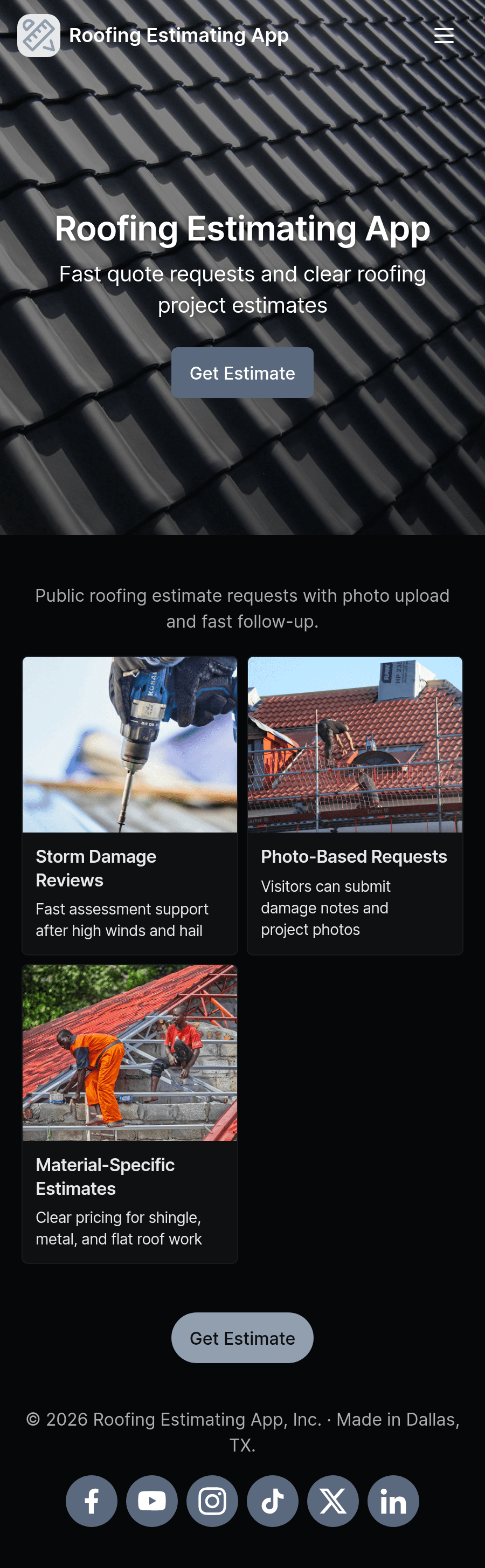 Roofing Estimating App Template | Jotform