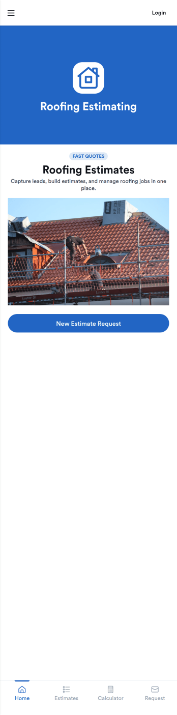 Roofing Estimating App Template