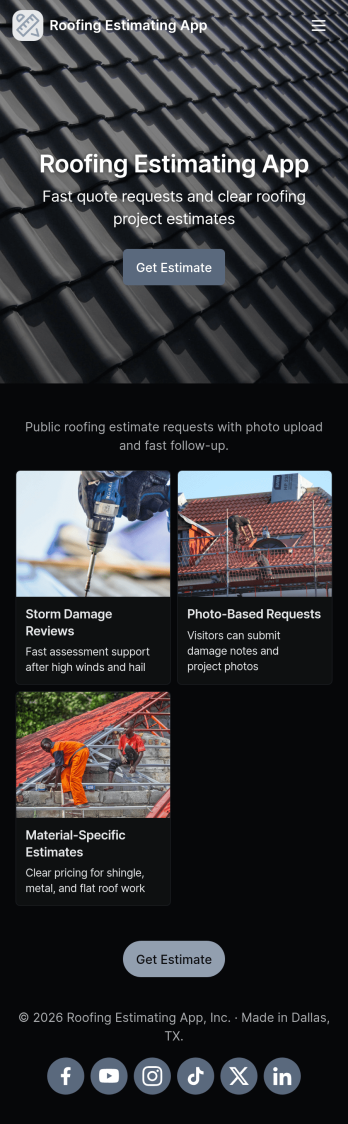 Roofing Estimating App Template