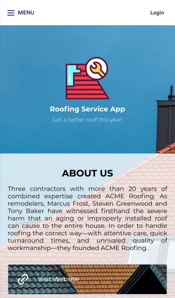 Roofing Service App Template