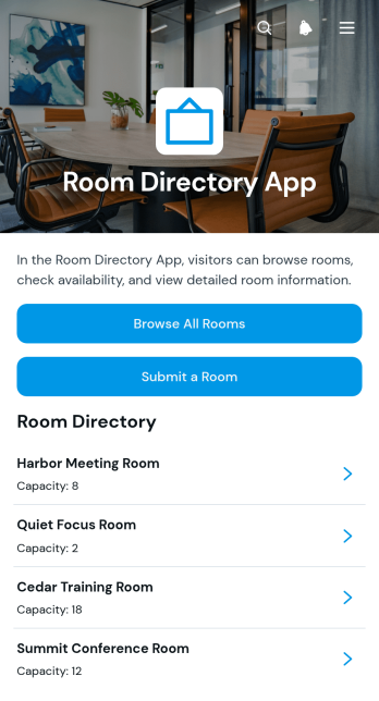 Room Directory App Template