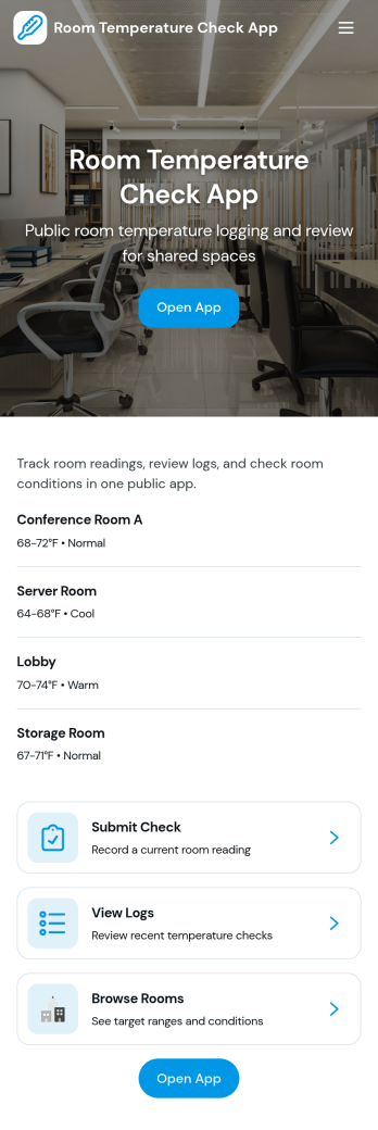 Room Temperature Check App Template