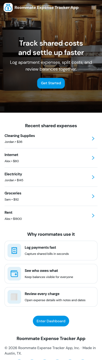 Roommate Expense Tracker App Template