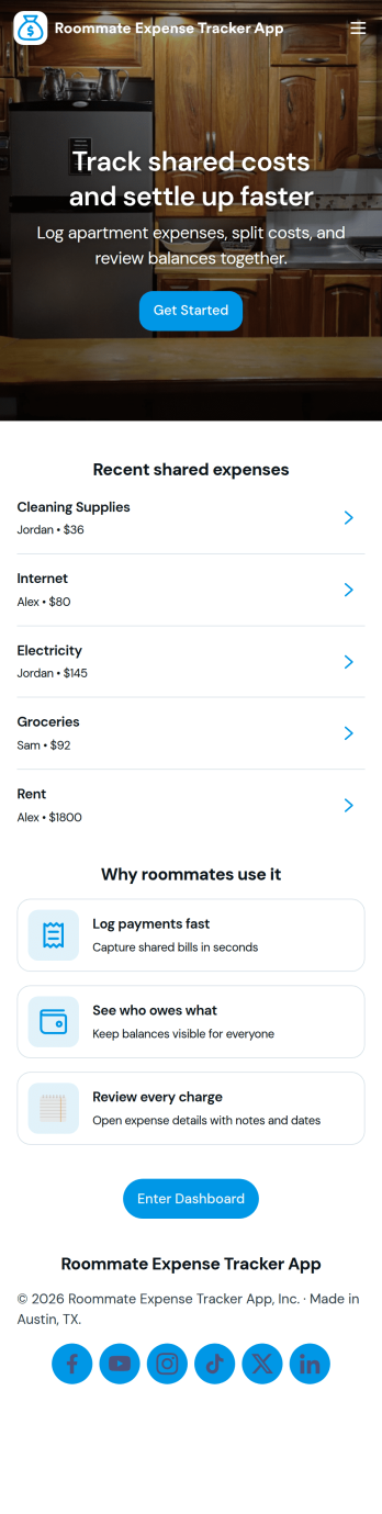 Roommate Expense Tracker App Template