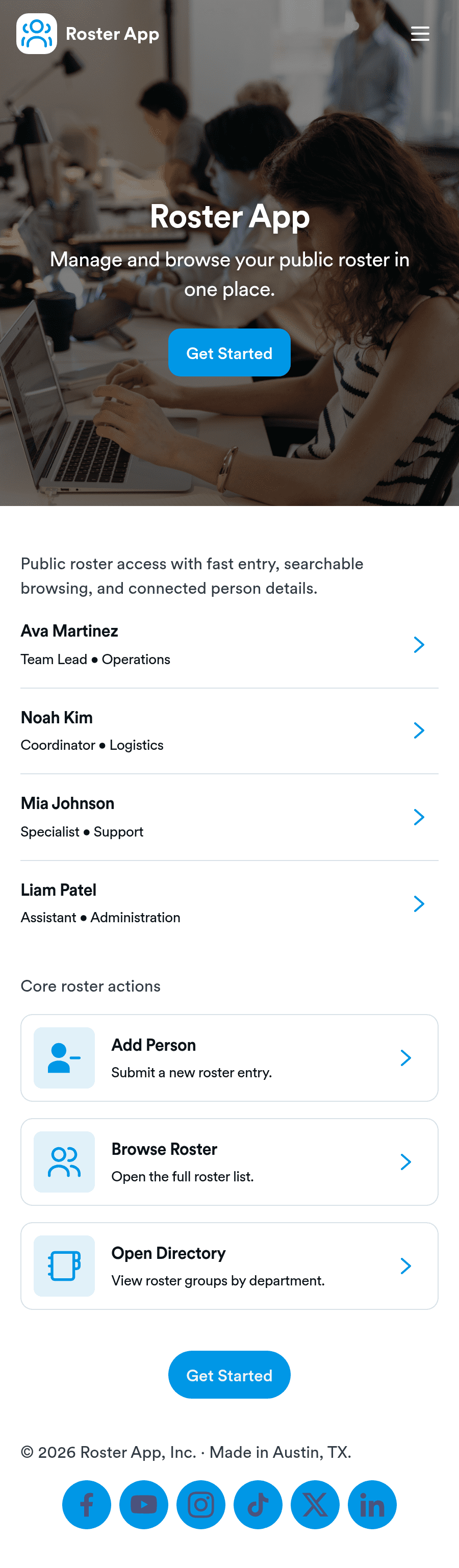 Roster App Template | Jotform
