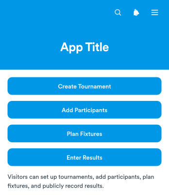 Round Robin Tournament App Template