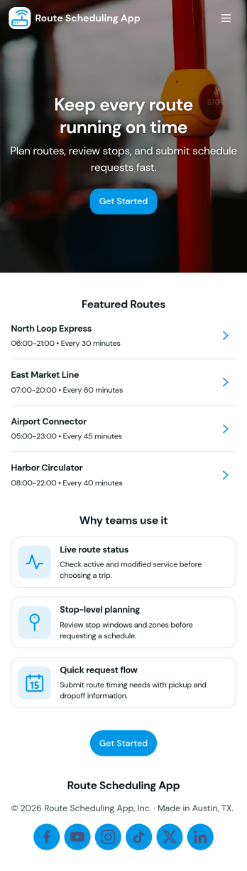 Route Scheduling App Template