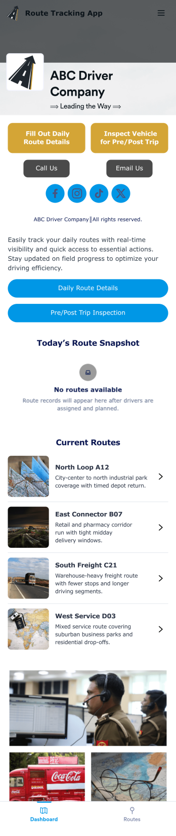 Route Tracking App Template