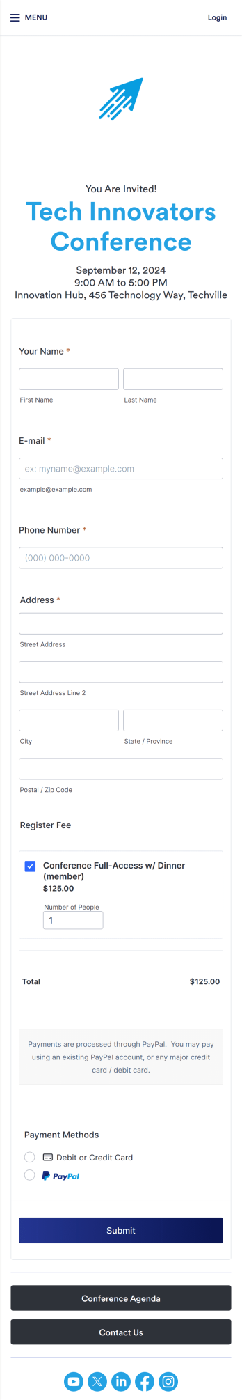 RSVP and Payment App Template
