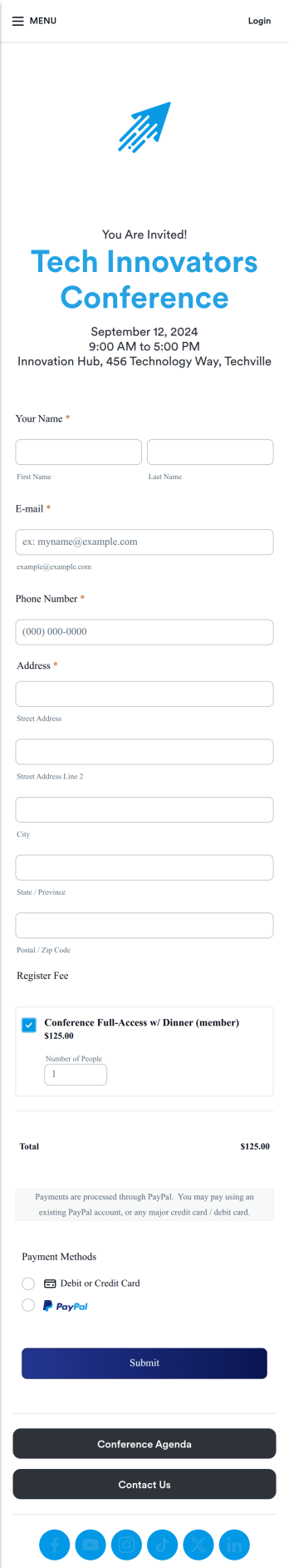 RSVP and Payment App Template