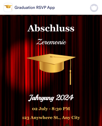 RSVP-App für die Abschlussfeier Template