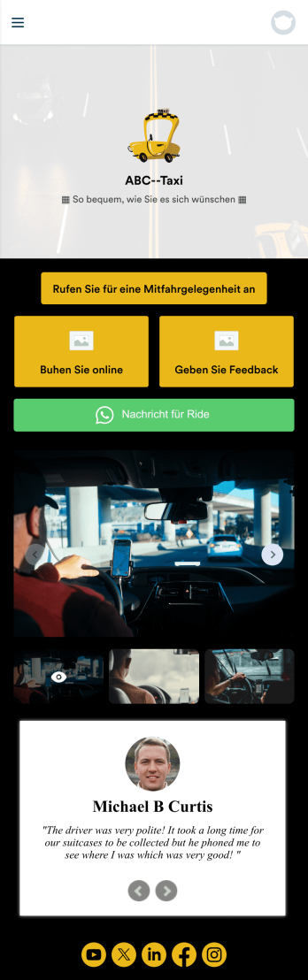 Rufen Sie eine Taxi-App an. Template