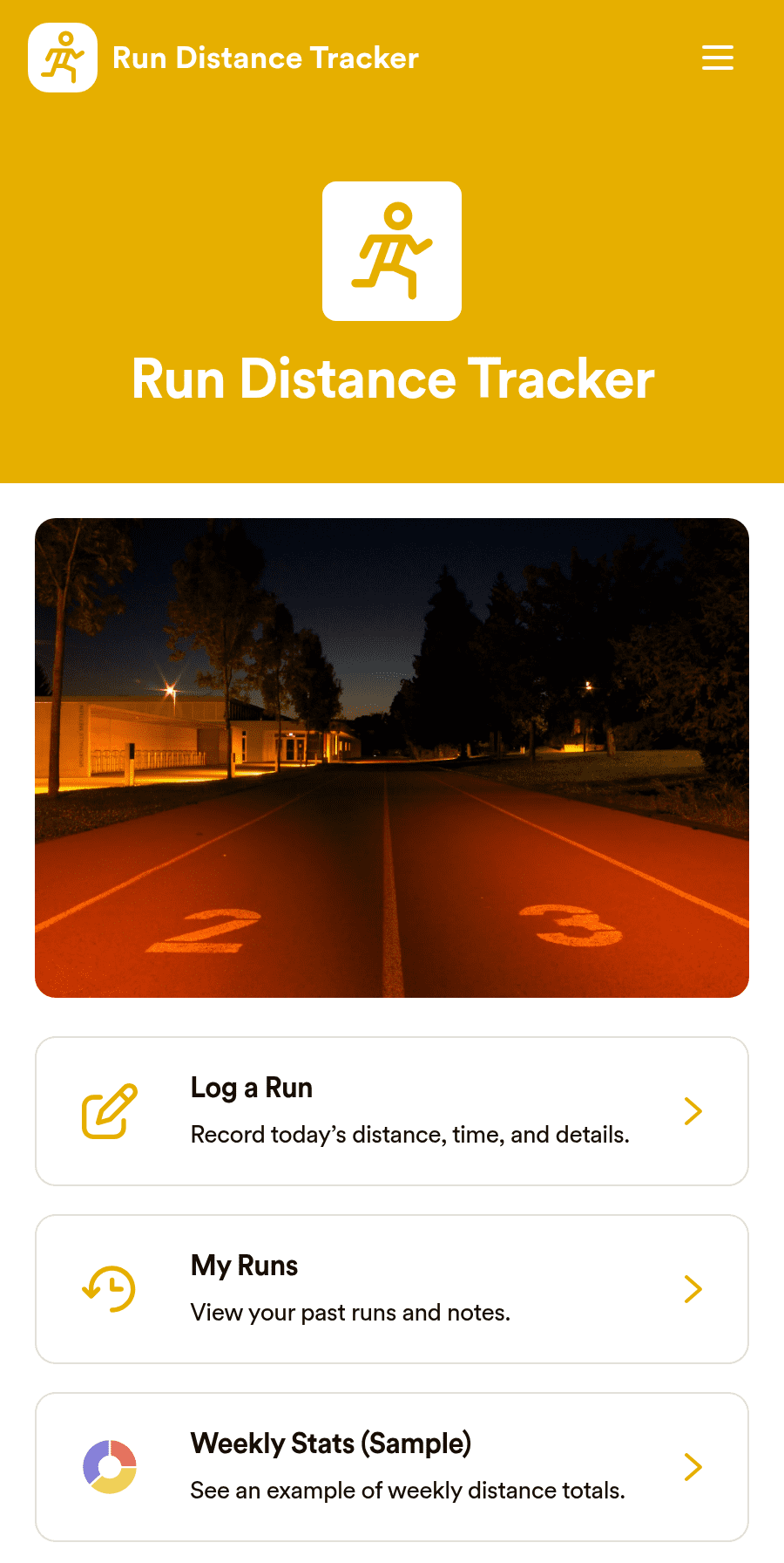 Run Distance Tracker App Template | Jotform