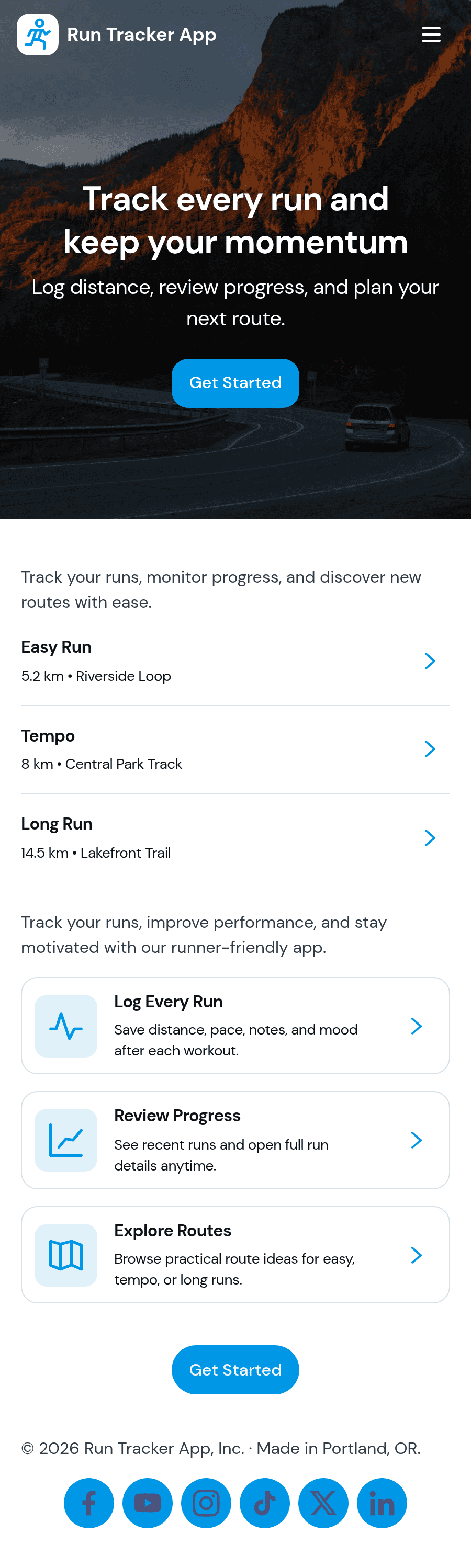 Run Tracker App Template | Jotform