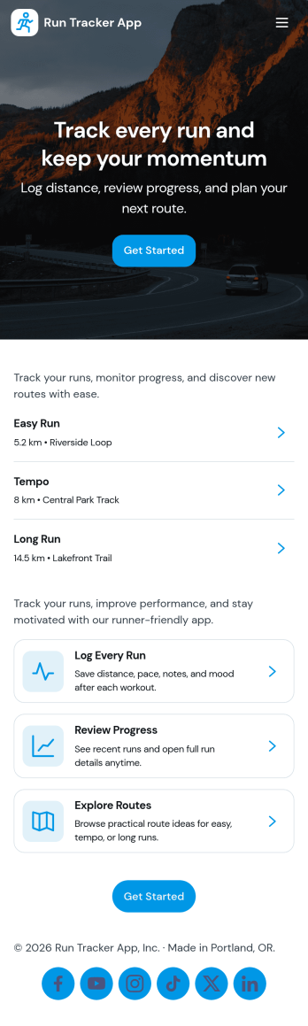 Run Tracker App Template
