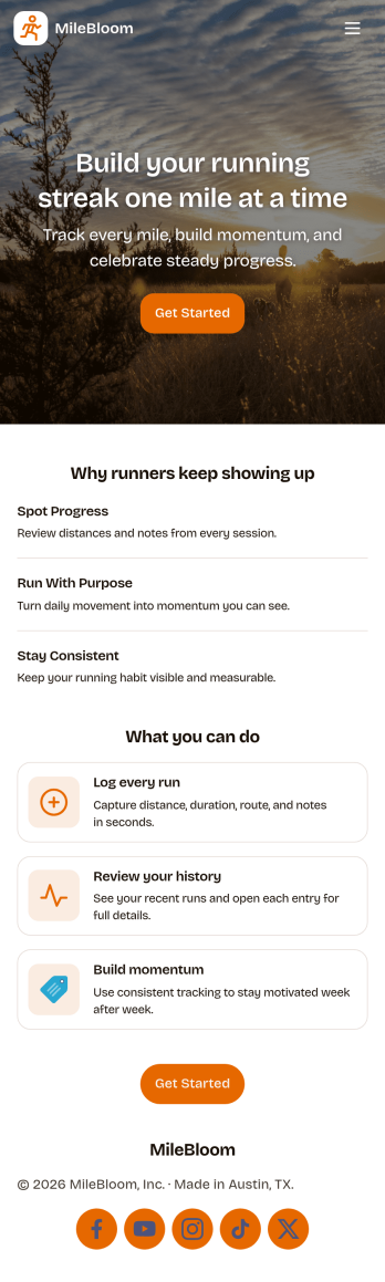 Running Mile Tracker App Template
