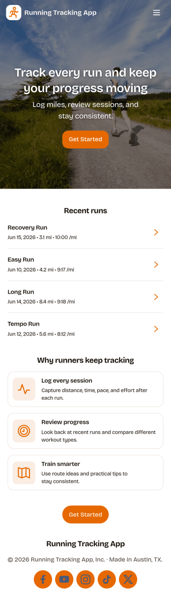 Running Tracking App Template